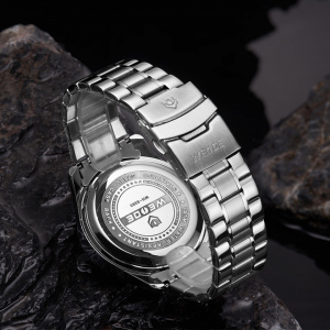 Ceas WEIDE, Quartz, Casual Sport, Negru, Curea Metalica, WH8502-1C