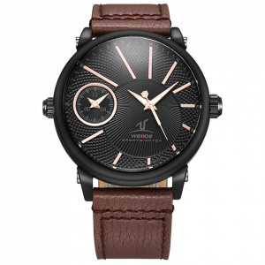Ceas WEIDE, Quartz, Casual Sport, Negru, Curea Piele, UV1508B-1C
