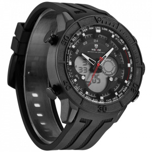 Ceas WEIDE, Quartz, Casual Sport, Negru, Curea Silicon, WH6308B-5C