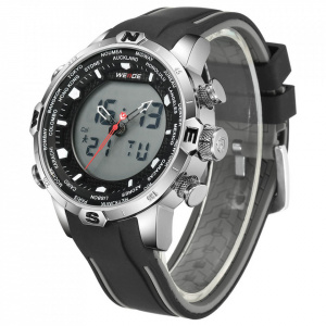 Ceas WEIDE, Quartz, Casual Sport, Negru, Curea Silicon, WH6310-1C