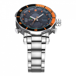 Ceas WEIDE, Quartz, Casual Sport, Orange, Curea Metalica, WH5203-6C
