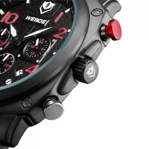 Ceas WEIDE, Quartz, Casual Sport, Rosu, Curea Metalica, WD009B-3C