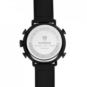 Ceas WEIDE, Quartz, Casual Sport, Rosu, Curea Piele, WH6106B-2C