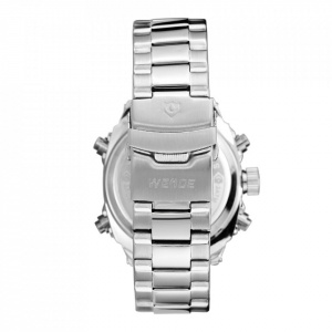 Ceas WEIDE, Quartz, Casual Sport, Alb, Curea Metalica, WH7302-2C