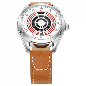 Ceas WEIDE, Quartz, Casual Sport, Alb, Curea Piele, UV1701-2C
