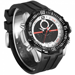 Ceas WEIDE, Quartz, Casual Sport, Alb, Curea Silicon, WH6105-8C