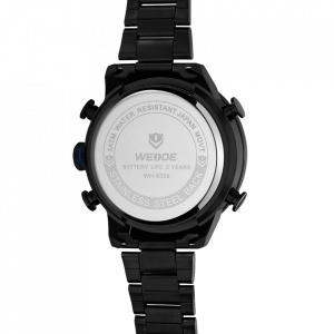 Ceas WEIDE, Quartz, Casual Sport, Albastru, Curea Metalica, WH6308B-4C