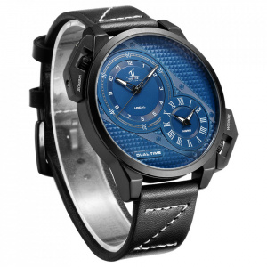 Ceas WEIDE, Quartz, Casual Sport, Albastru, Curea Piele, UV1706B-3C