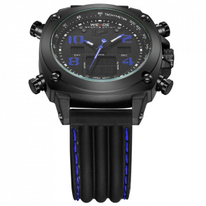 Ceas WEIDE, Quartz, Casual Sport, Albastru, Curea Silicon, WH5208B-4C