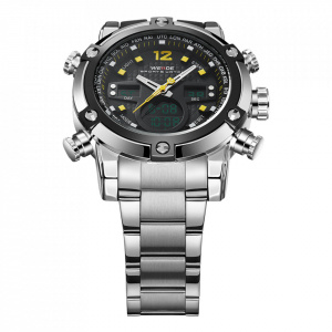 Ceas WEIDE, Quartz, Casual Sport, Galben, Curea Metalica, WH5205-4C