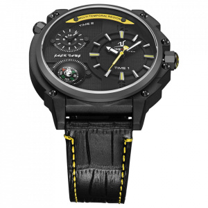 Ceas WEIDE, Quartz, Casual Sport, Galben, Curea Piele, UV1507B-3C