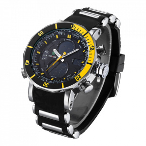 Ceas WEIDE, Quartz, Casual Sport, Galben, Curea Silicon, WH5203-10C