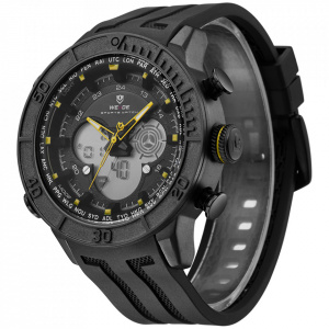 Ceas WEIDE, Quartz, Casual Sport, Galben, Curea Silicon, WH6308B-7C