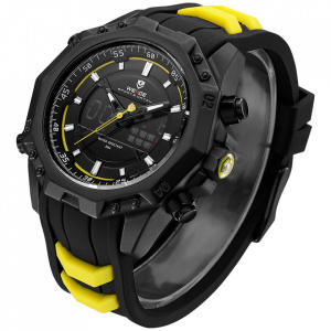 Ceas WEIDE, Quartz, Casual Sport, Galben, Curea Silicon, WH6406B-3C