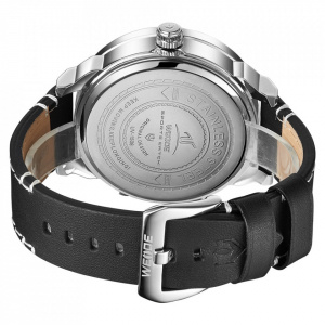 Ceas WEIDE, Quartz, Casual Sport, Negru, Curea Piele, UV1506-1C
