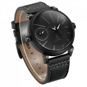 Ceas WEIDE, Quartz, Casual Sport, Negru, Curea Piele, UV1508B-2C