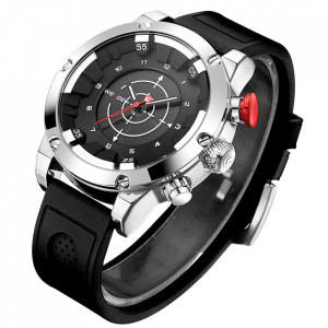 Ceas WEIDE, Quartz, Casual Sport, Negru, Curea Piele, WH6301-1C