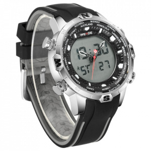 Ceas WEIDE, Quartz, Casual Sport, Negru, Curea Silicon, WH6310-1C