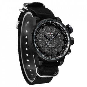 Ceas WEIDE, Quartz, Casual Sport, Negru, Curea TextilWH7306B-1C