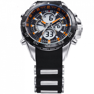 Ceas WEIDE, Quartz, Casual Sport, Orange, Curea Silicon, WH1103-9C