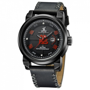 Ceas WEIDE, Quartz, Casual Sport, Rosu, Curea Piele, UV1509B-2C