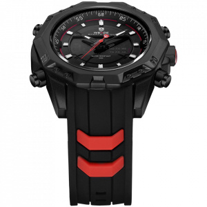 Ceas WEIDE, Quartz, Casual Sport, Rosu, Curea Silicon, WH6406B-2C