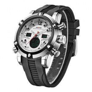 Ceas WEIDE, Quartz, Casual Sport, Alb, Curea Silicon, WH5205-8C