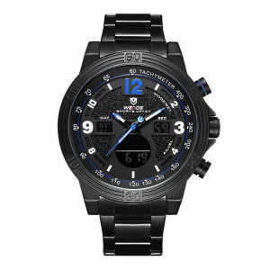 Ceas WEIDE, Quartz, Casual Sport, Albastru, Curea Metalica, WH6908B-4C