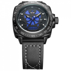 Ceas WEIDE, Quartz, Casual Sport, Albastru, Curea Piele, UV1510B-4C