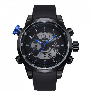 Ceas WEIDE, Quartz, Casual Sport, Albastru, Curea Silicon, WH3401B-4C