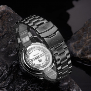 Ceas WEIDE, Quartz, Casual Sport, Auriu, Curea Metalica, WH8502B-4C