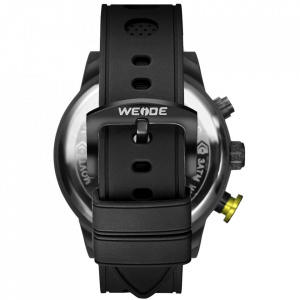 Ceas WEIDE, Quartz, Casual Sport, Galben, Curea Piele, WH6301B-3C