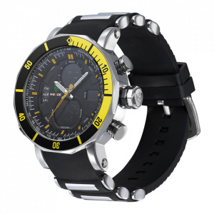 Ceas WEIDE, Quartz, Casual Sport, Galben, Curea Silicon, WH5203-10C
