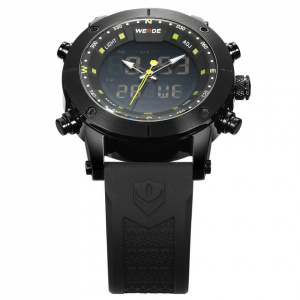 Ceas WEIDE, Quartz, Casual Sport, Galben, Curea Silicon, WH6309B-3C