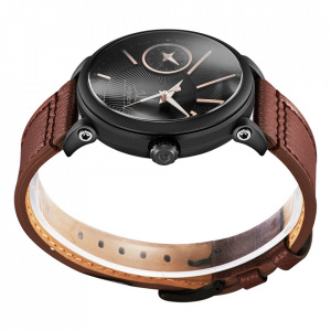 Ceas WEIDE, Quartz, Casual Sport, Negru, Curea Piele, UV1508B-1C