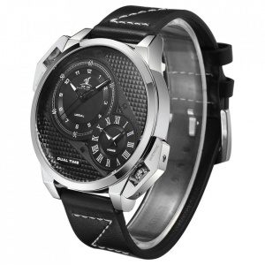 Ceas WEIDE, Quartz, Casual Sport, Negru, Curea Piele, UV1706-1C