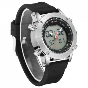 Ceas WEIDE, Quartz, Casual Sport, Negru, Curea Silicon, WH6309-1C