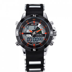 Ceas WEIDE, Quartz, Casual Sport, Orange, Curea Silicon, WH1104-10C