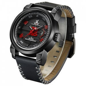 Ceas WEIDE, Quartz, Casual Sport, Rosu, Curea Piele, UV1509B-2C