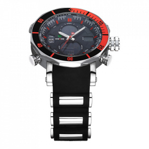 Ceas WEIDE, Quartz, Casual Sport, Rosu, Curea Silicon, WH5203-9C