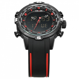 Ceas WEIDE, Quartz, Casual Sport, Rosu, Curea Silicon, WH6310B-2C