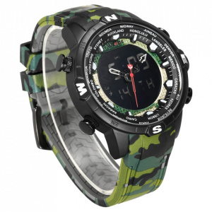 Ceas WEIDE, Quartz, Casual Sport, Verde, Curea Silicon, WH6310B-5C