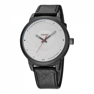 Ceas WEIDE, Quartz, Clasic, Alb, Curea Piele, WD005B-2C