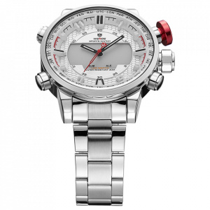 Ceas WEIDE, Quartz, Casual Sport, Alb, Curea Metalica, WH6402-2C