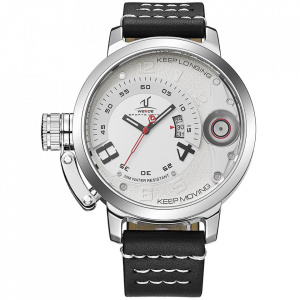 Ceas WEIDE, Quartz, Casual Sport, Alb, Curea Piele, UV1606-2C
