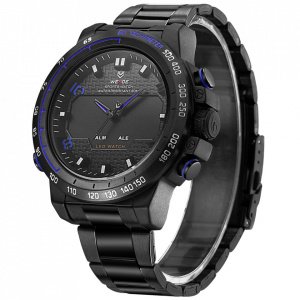 Ceas WEIDE, Quartz, Casual Sport, Albastru, Curea Metalica, WH6102B-4C