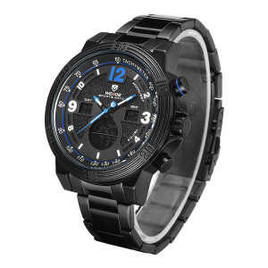 Ceas WEIDE, Quartz, Casual Sport, Albastru, Curea Metalica, WH6908B-4C