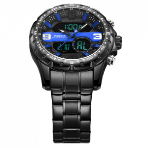 Ceas WEIDE, Quartz, Casual Sport, Albastru, Curea Metalica, WH8502B-3C