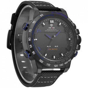 Ceas WEIDE, Quartz, Casual Sport, Albastru, Curea Piele, WH6102B-8C