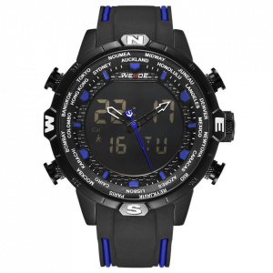 Ceas WEIDE, Quartz, Casual Sport, Albastru, Curea Silicon, WH6310B-4C